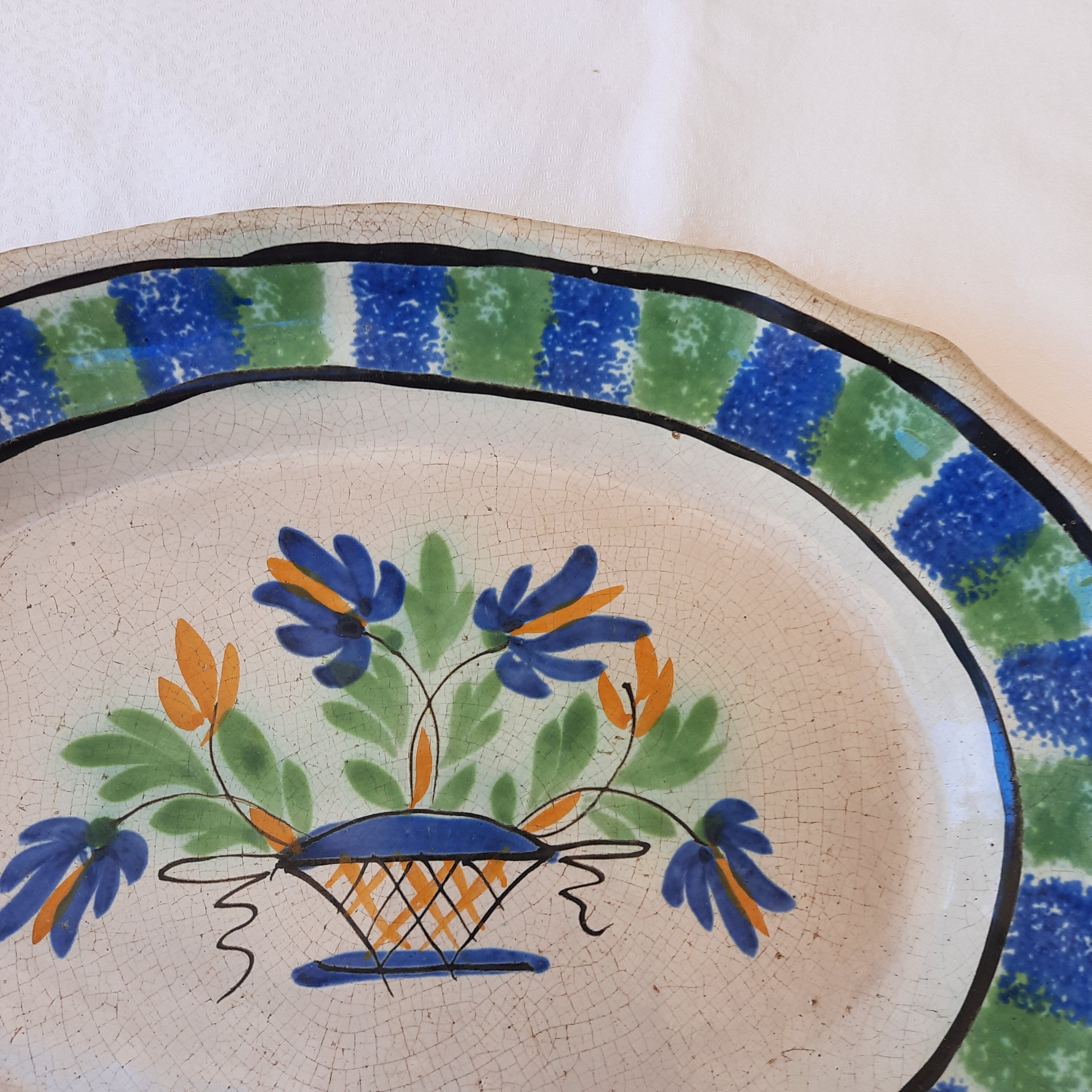 Large earthenware dish of Forges les Eaux called "black ass"