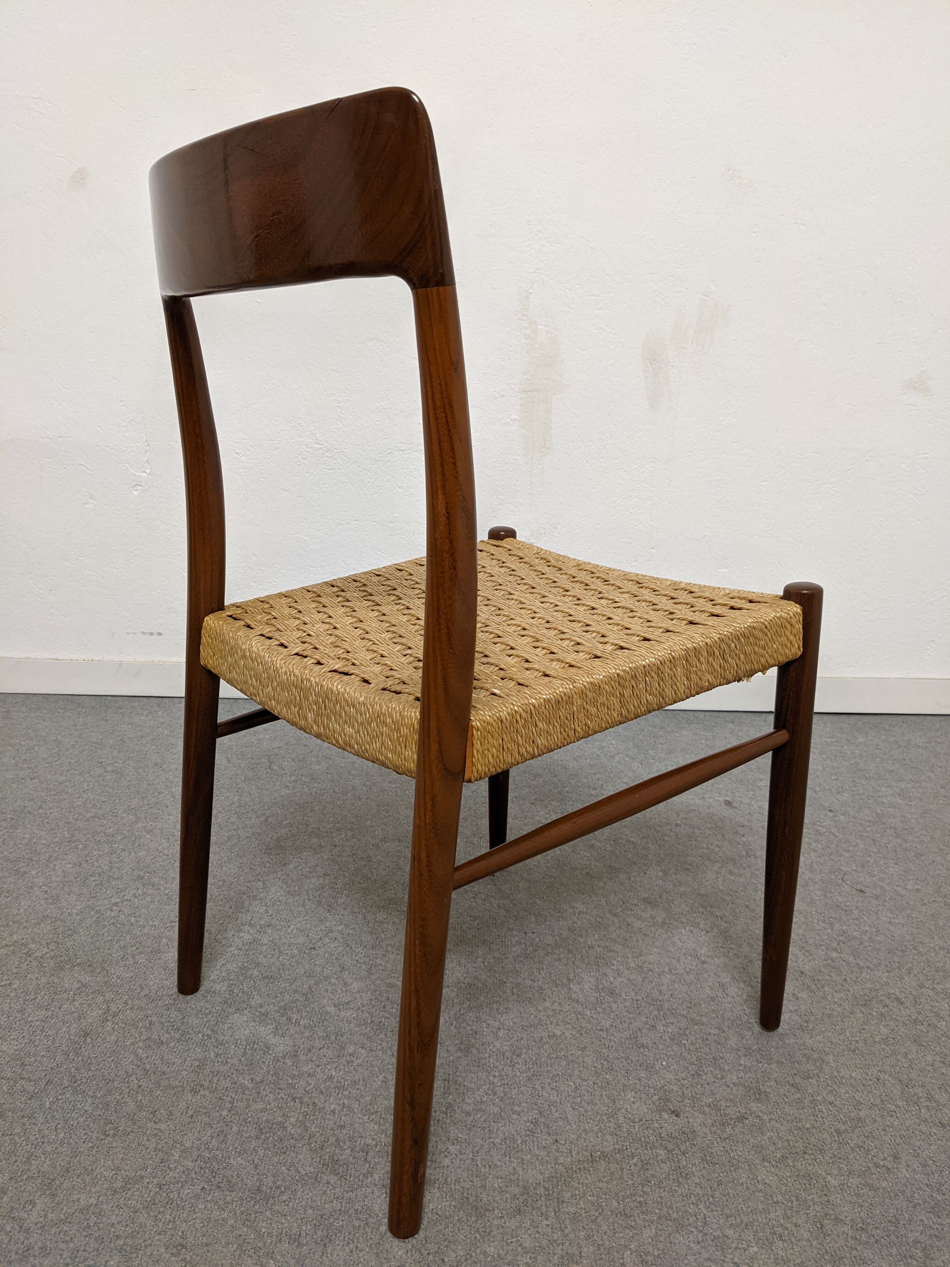 Pair of Danish chairs in teak and rope from the 60s/70s