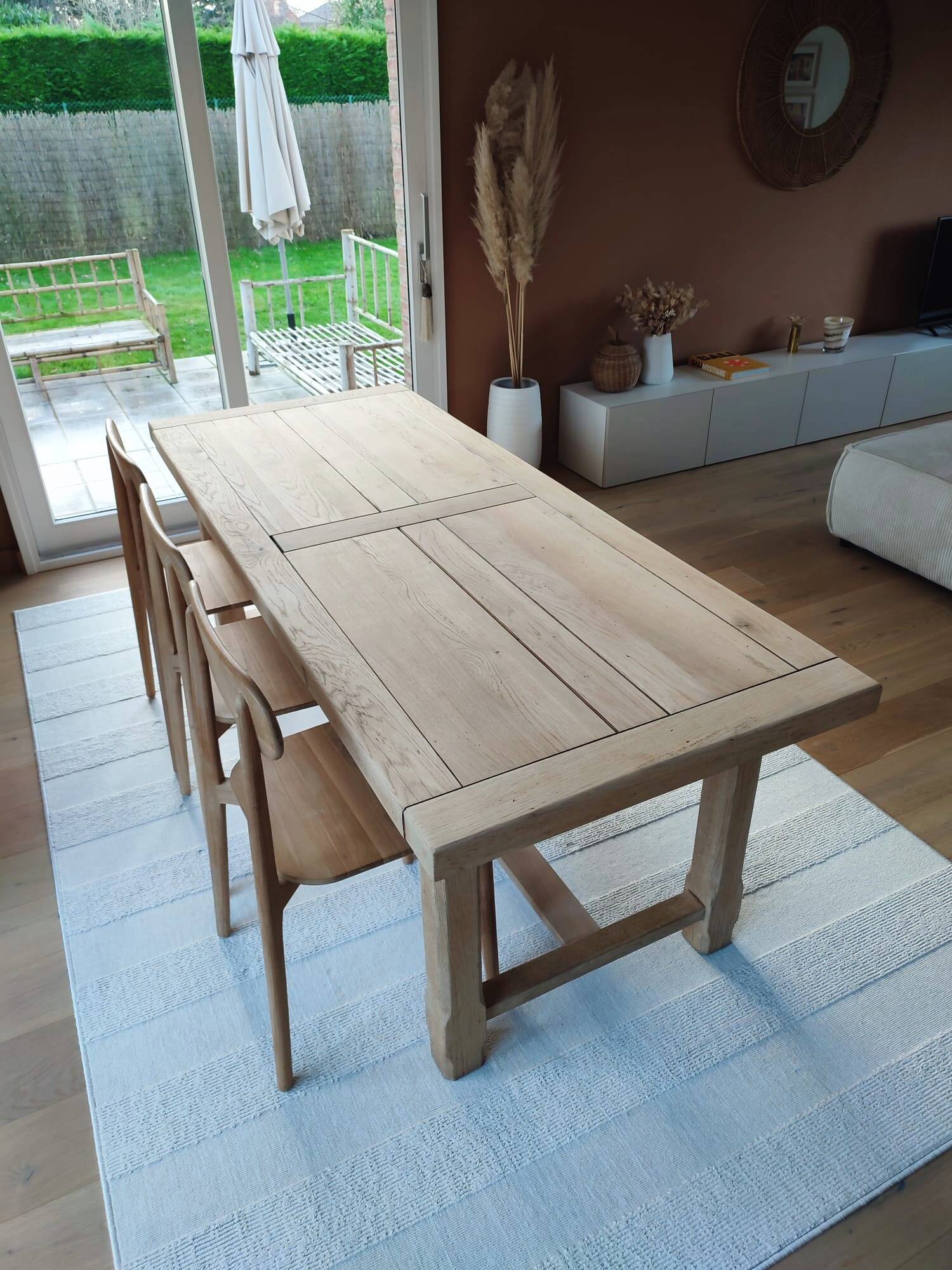 Solid oak farm table