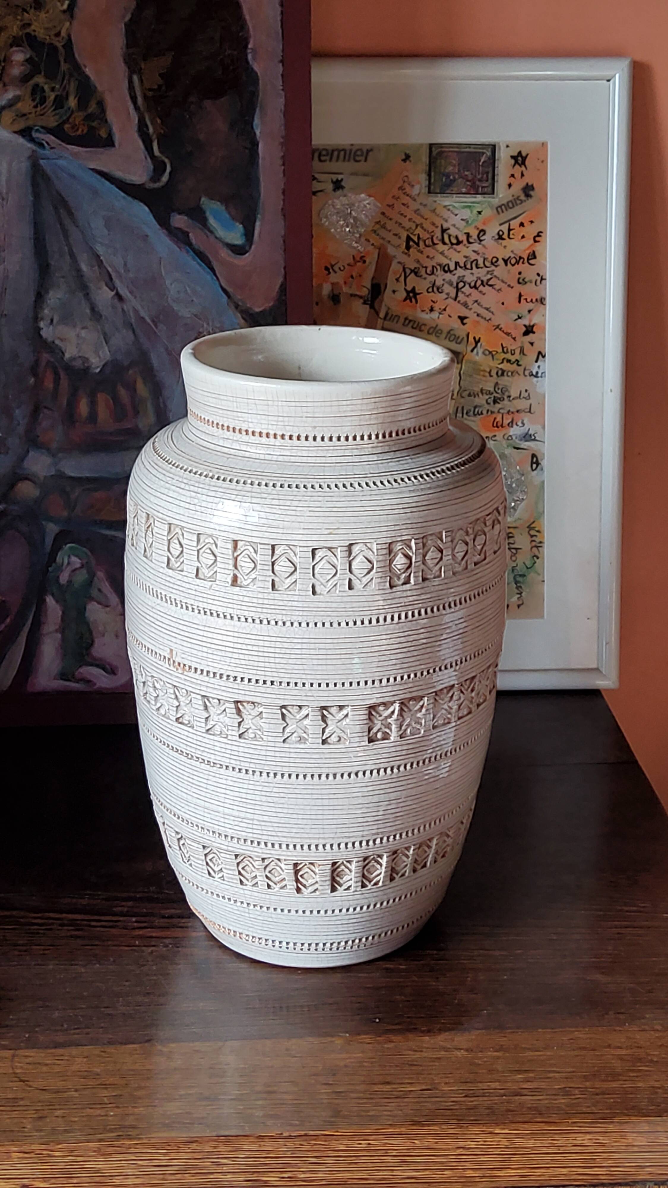 Ceramic vase by Aldo Londi for Bitossi 30cm 1950