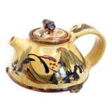 Stoneware teapot with abstract motifs by Marie-Laure Robin in Puisaye