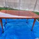 Dining table with 2 extensions, marquetry veneer.