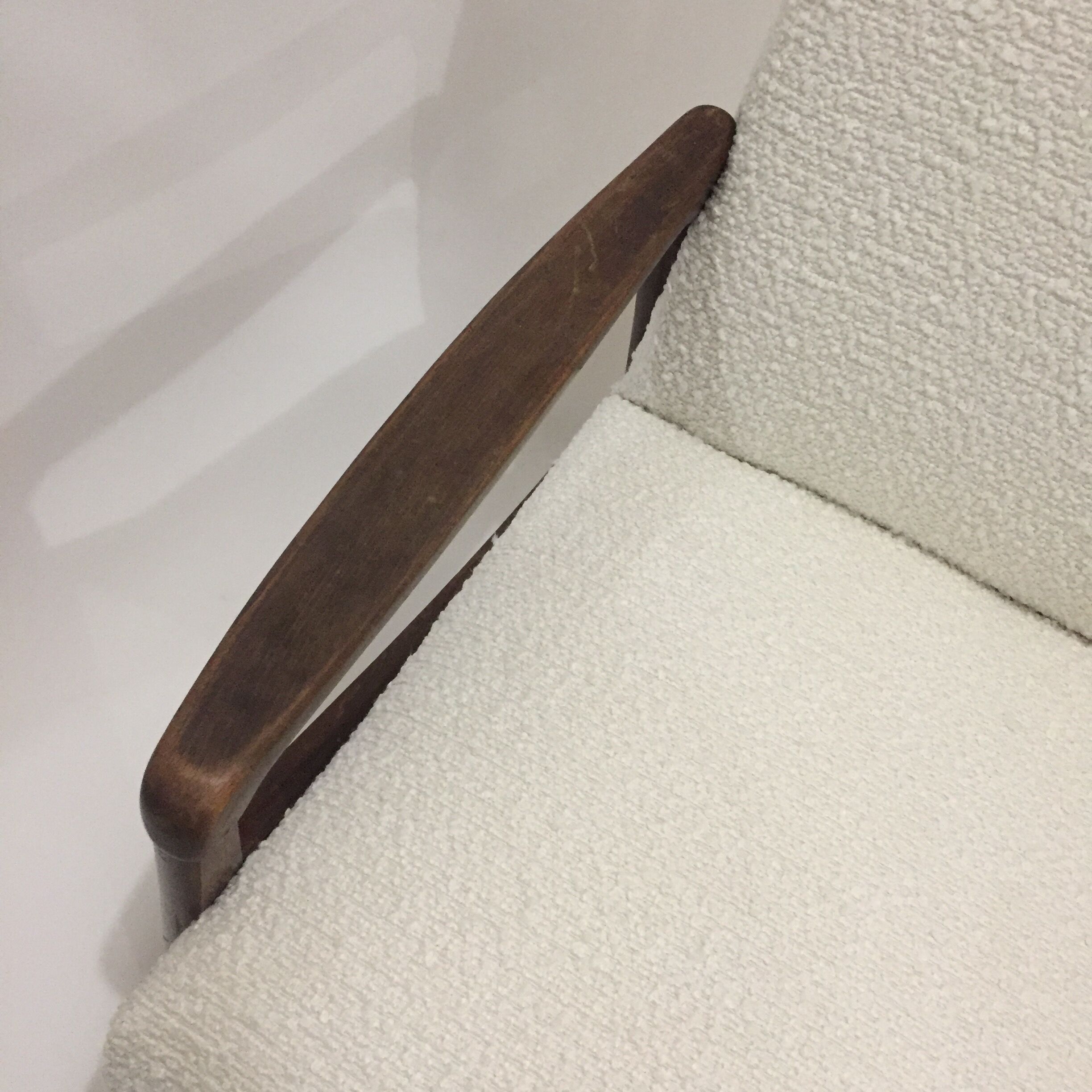 60s armchair reupholstered buckle