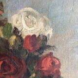 Oil on canvas ancient Bouquet of flowers