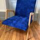 Scandinavian blue velvet armchair