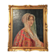 Portrait of a young woman in white scarf