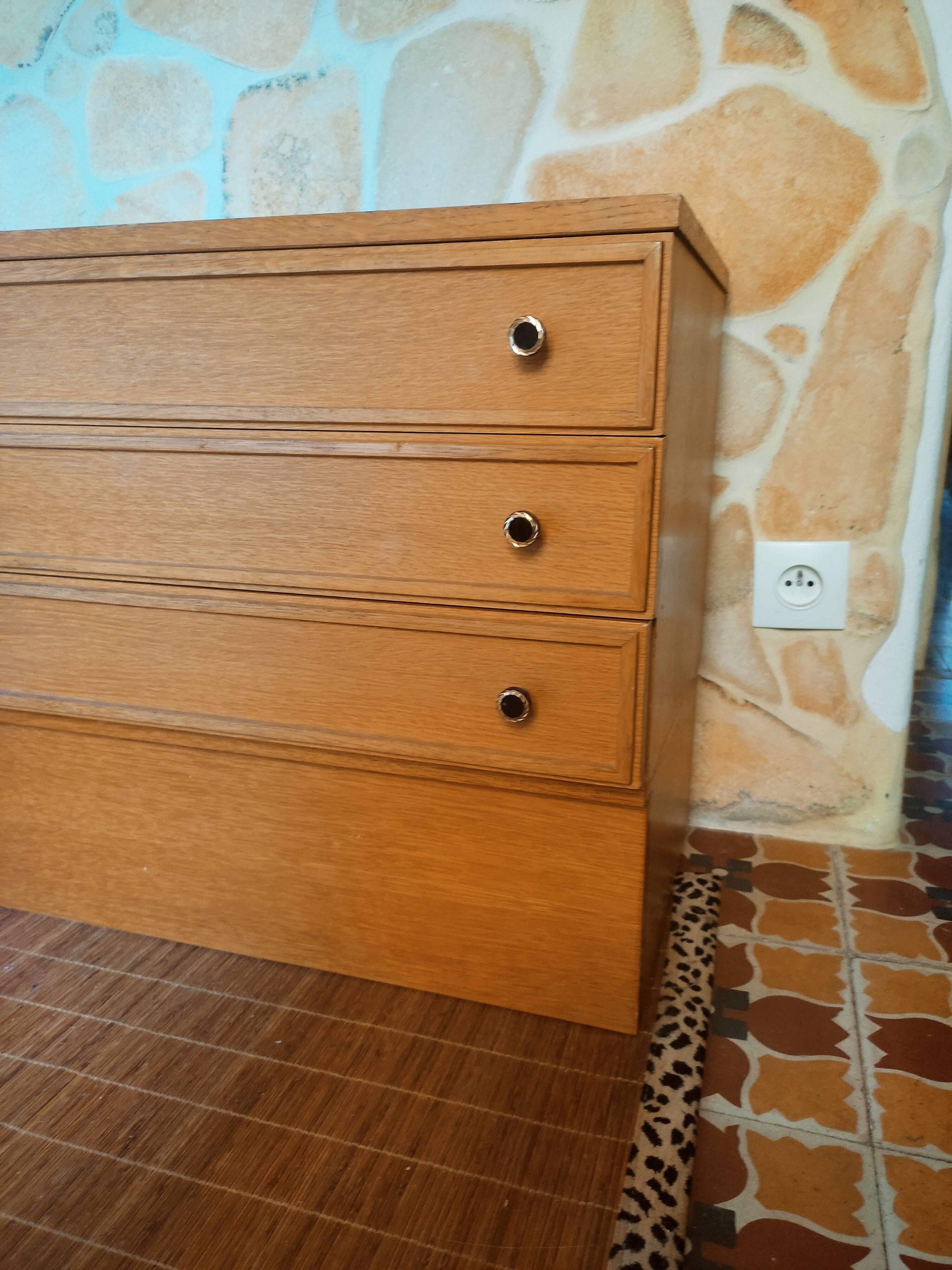 Bedside 3 drawers in light wood