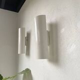 Pair of Parscot wall lights in white lacquered metal from the 80s