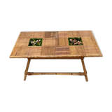 Table basse rotin et céramique