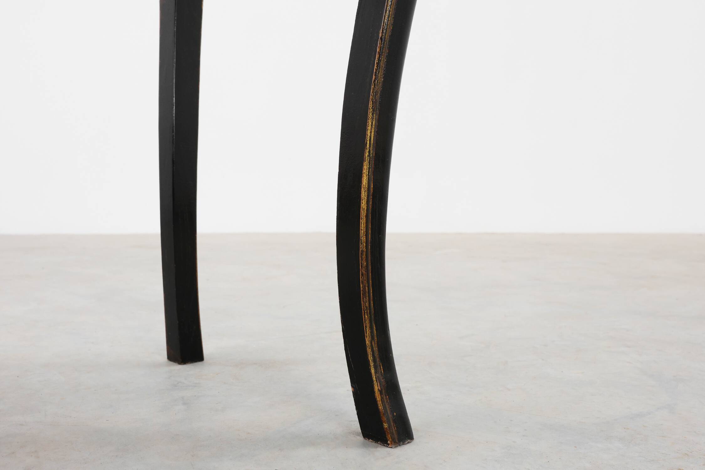 19th Century Black Wooden Side Table with Drawer, France