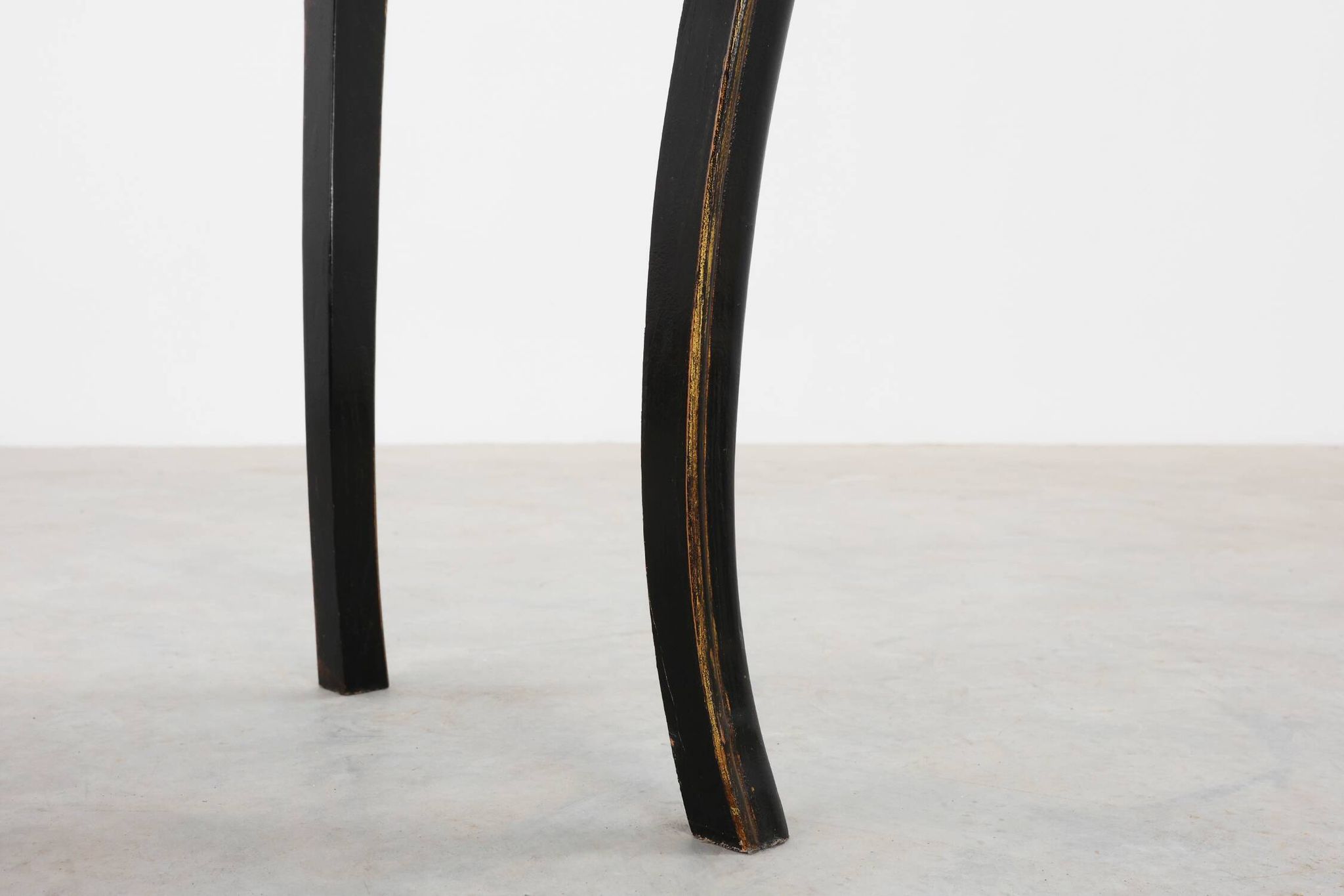 19th Century Black Wooden Side Table with Drawer, France