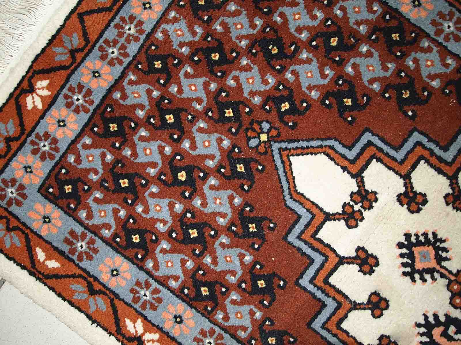 Moroccan vintage carpet berber handmade 81cm x 170cm 1970s, 1c629