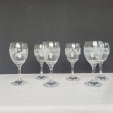 6 decorative stem glasses – 1970s glassware