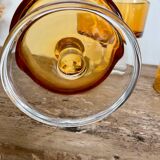 6 vintage LUMINARC amber glasses