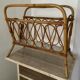 Vintage rattan magazine holder 70s
