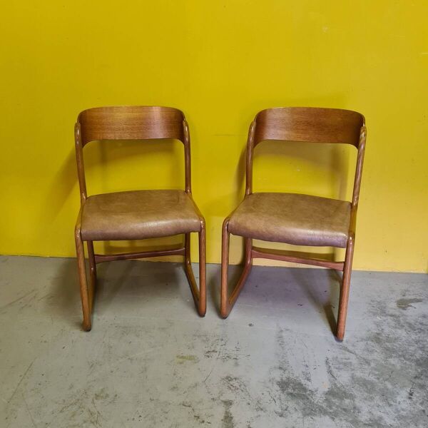 Ensemble de 2 chaises de salle à manger Emile & Walter Baumann, 1960