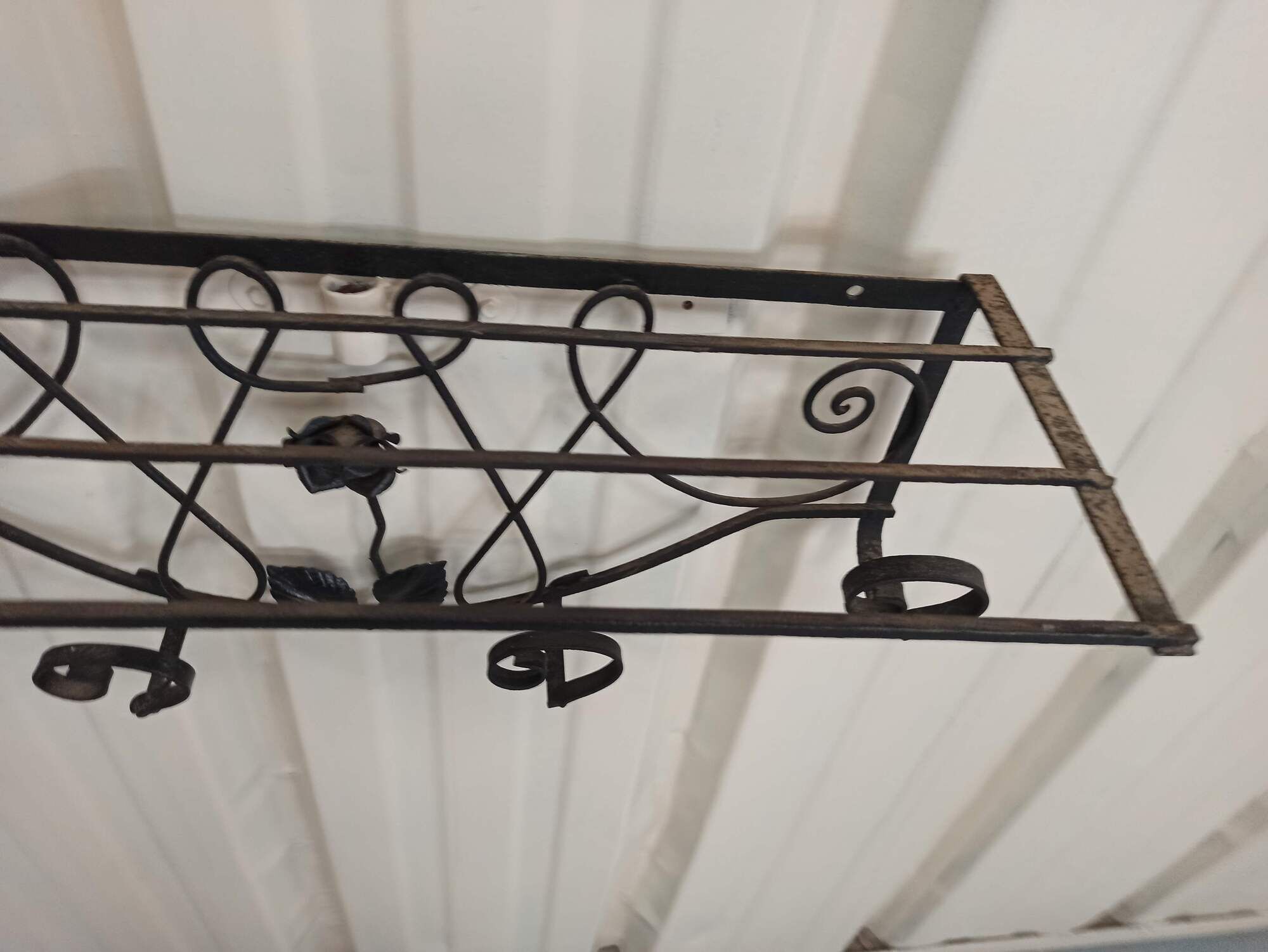 Coat rack in wrought iron art deco patère with decoration of black rose coat rack coat rack