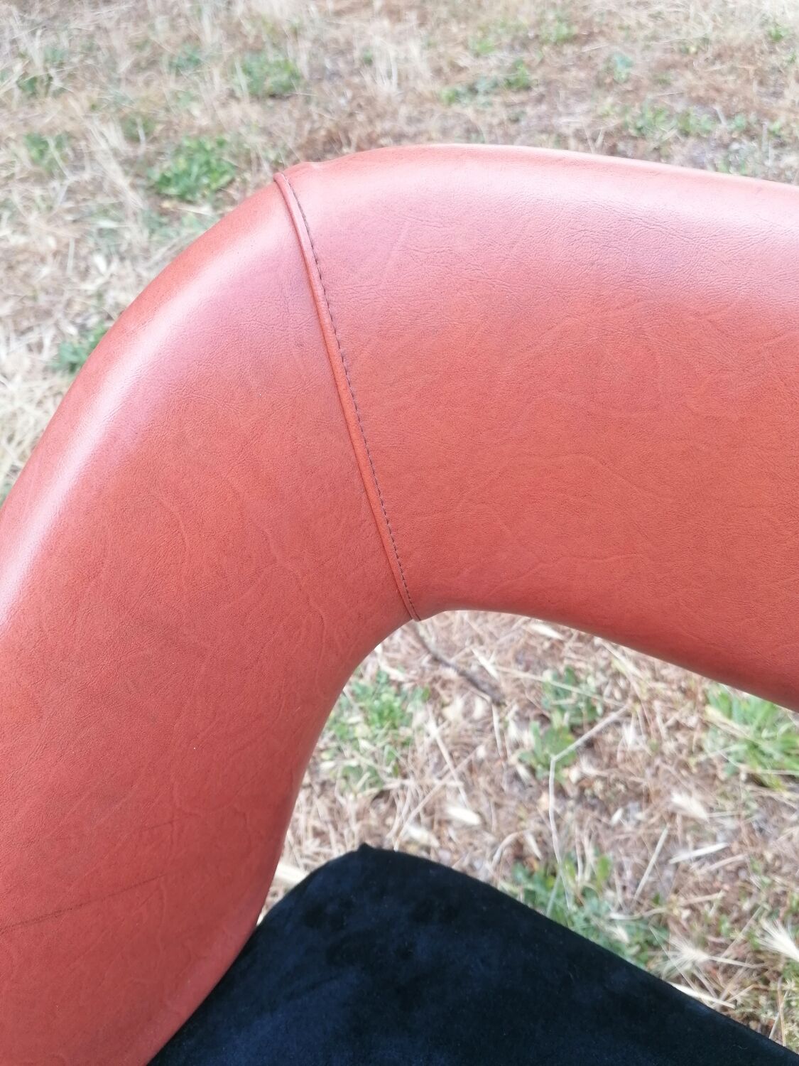 Vintage armchair skaï and velvet SNA Roset.