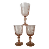 Vintage lot de 3 verres à vin Rosaline