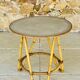Vintage rattan and bamboo side table, circa 1969.