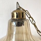 Vintage amber glass pendant light