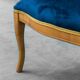Poltroncina vintage in legno massello velluto blu anni ’50 modernariato
