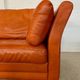 Vintage retro Danish 3 person cognac leather sofa