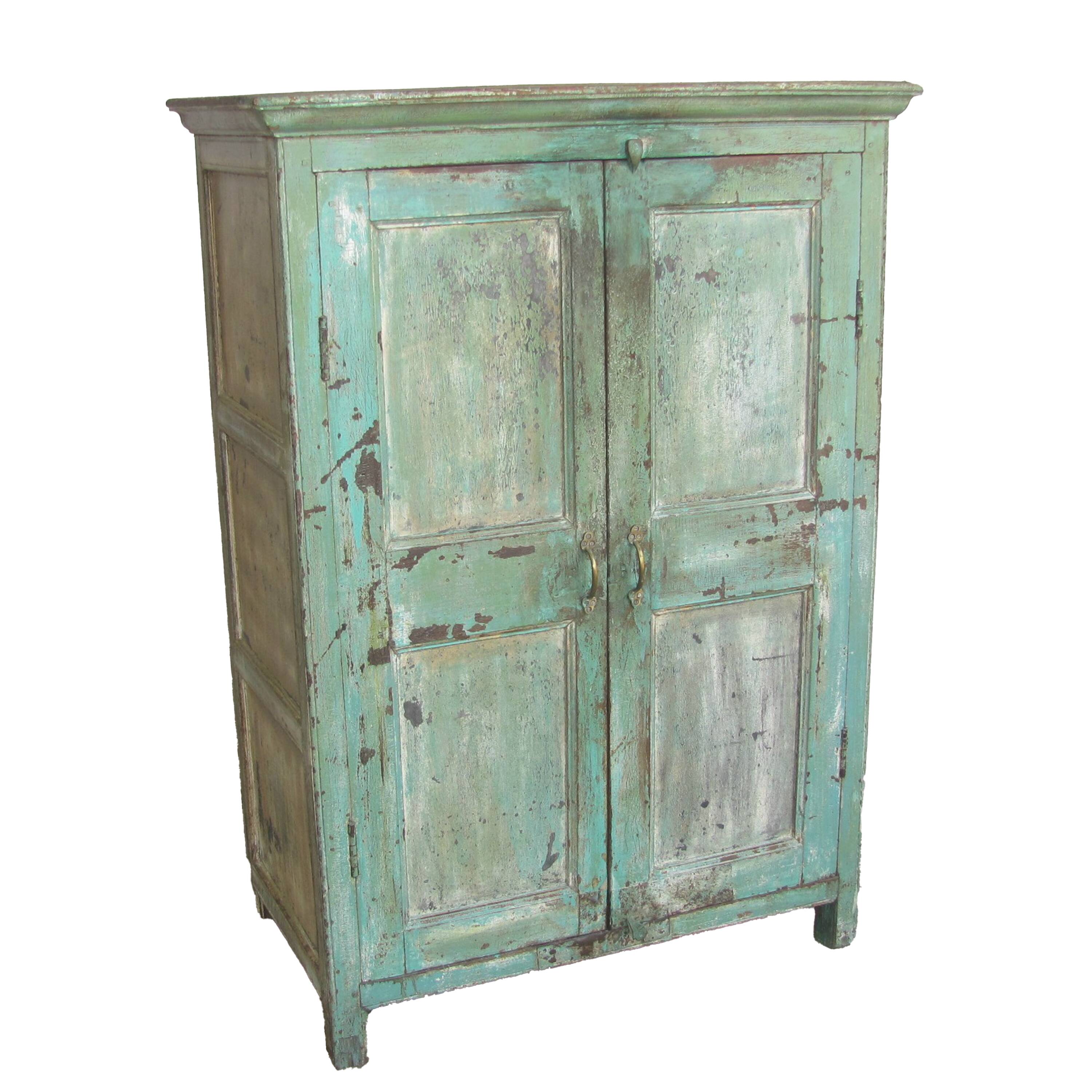 Armoire en bois laqué vert
