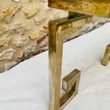 Pair of brass and glass side tables circa 70/80