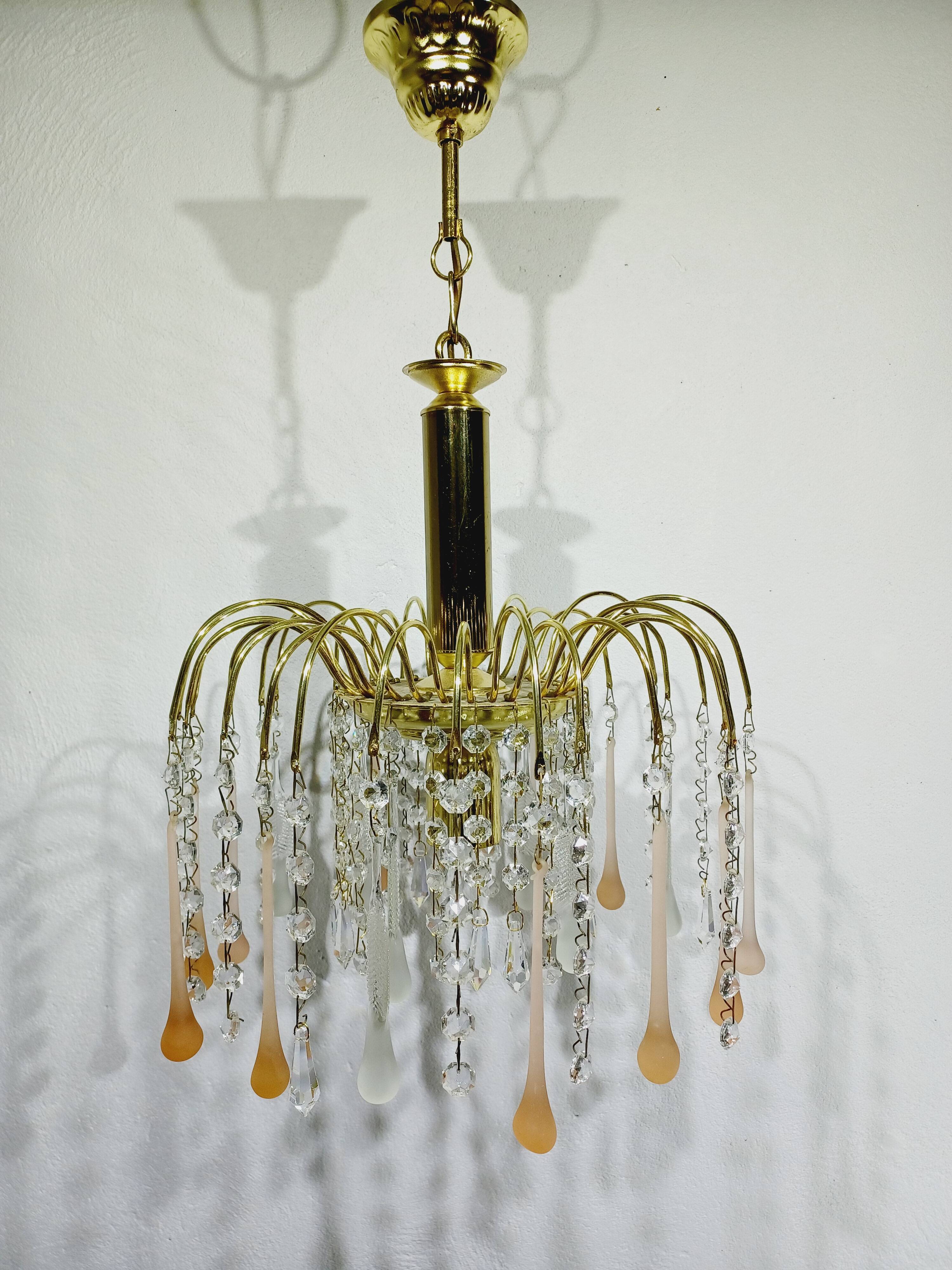 murano and crystal drops chandelier