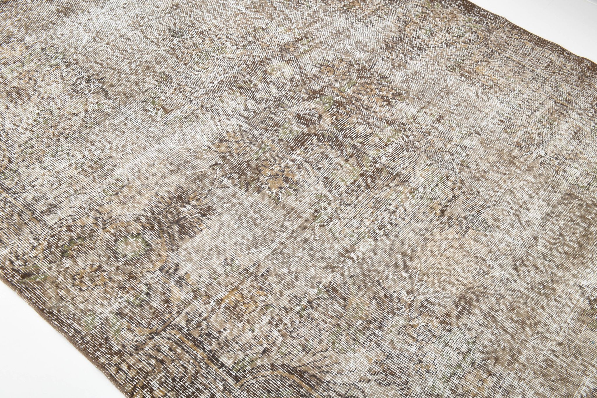 178x295Cm Persian Area Rug, Turkish Antique Rug, Faded Brown Vintage Rug