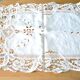 Vintage table runner lace tablecloth and openwork cotton embroidered 105x45 cm