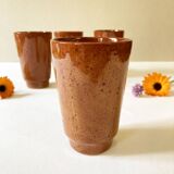 Glazed terracotta cups, speckled effects