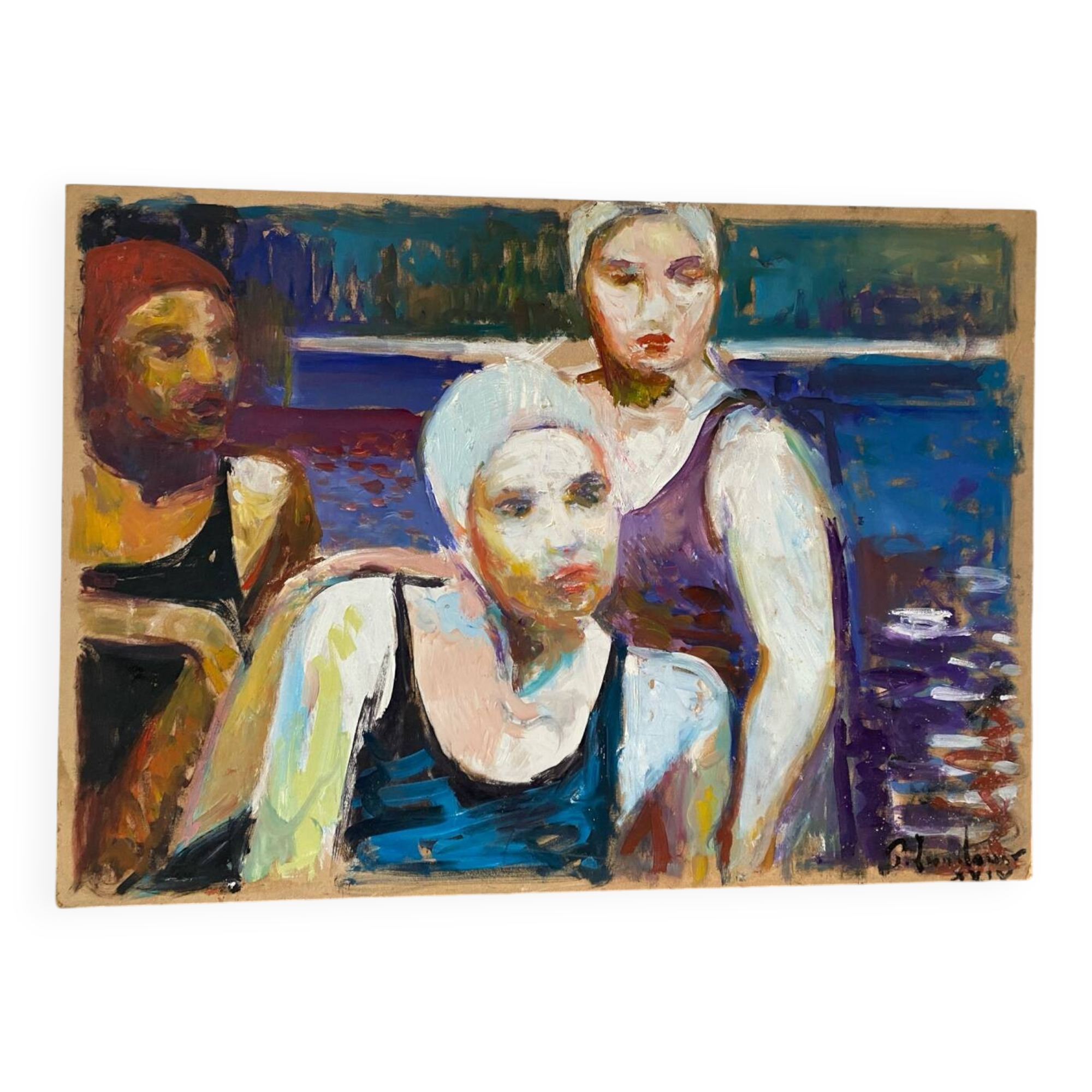 The bathers signed Patrice Landauer