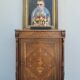 Napoleon III sideboard in floral marquetry and marble 19th century