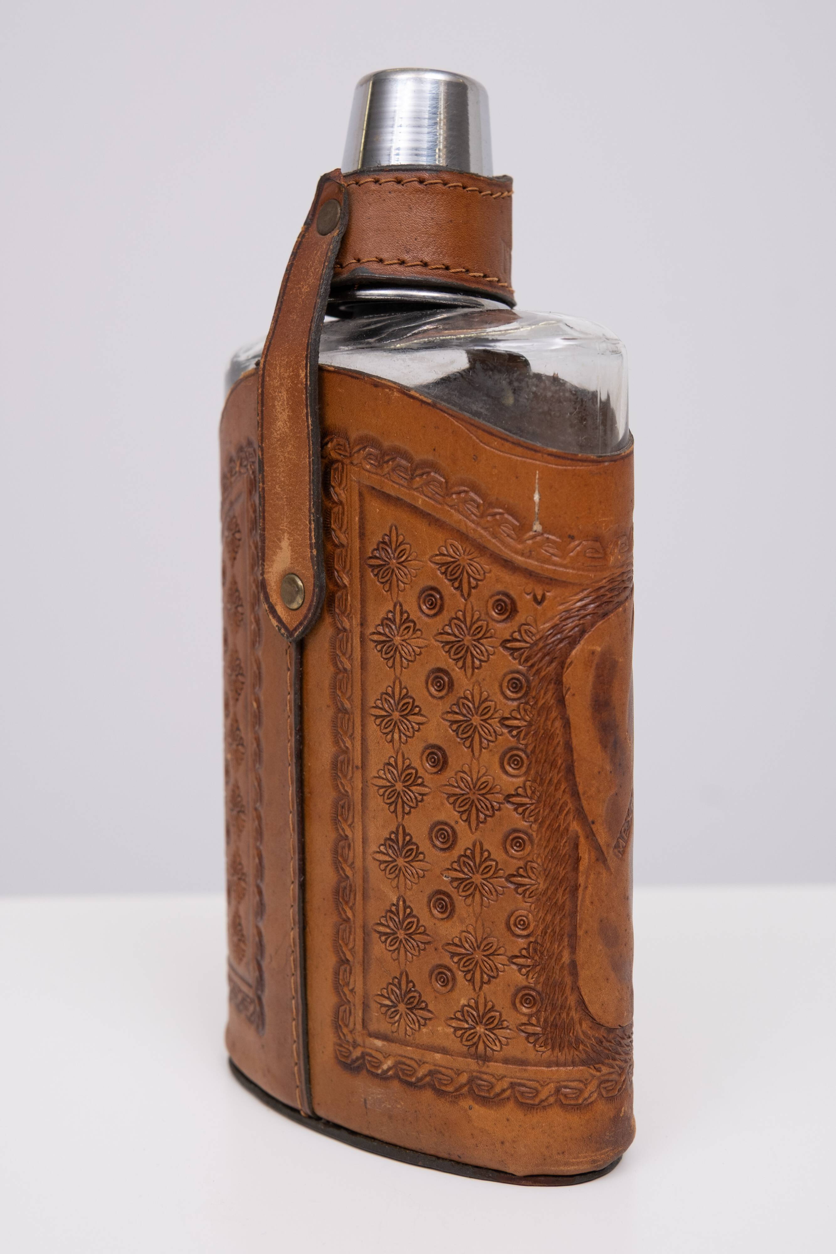 Angel Pazmino Tequila Hip Flask Ecuador 1960s