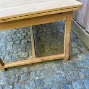 Renovated extendable farmhouse table in solid wood 140-240cm 1960