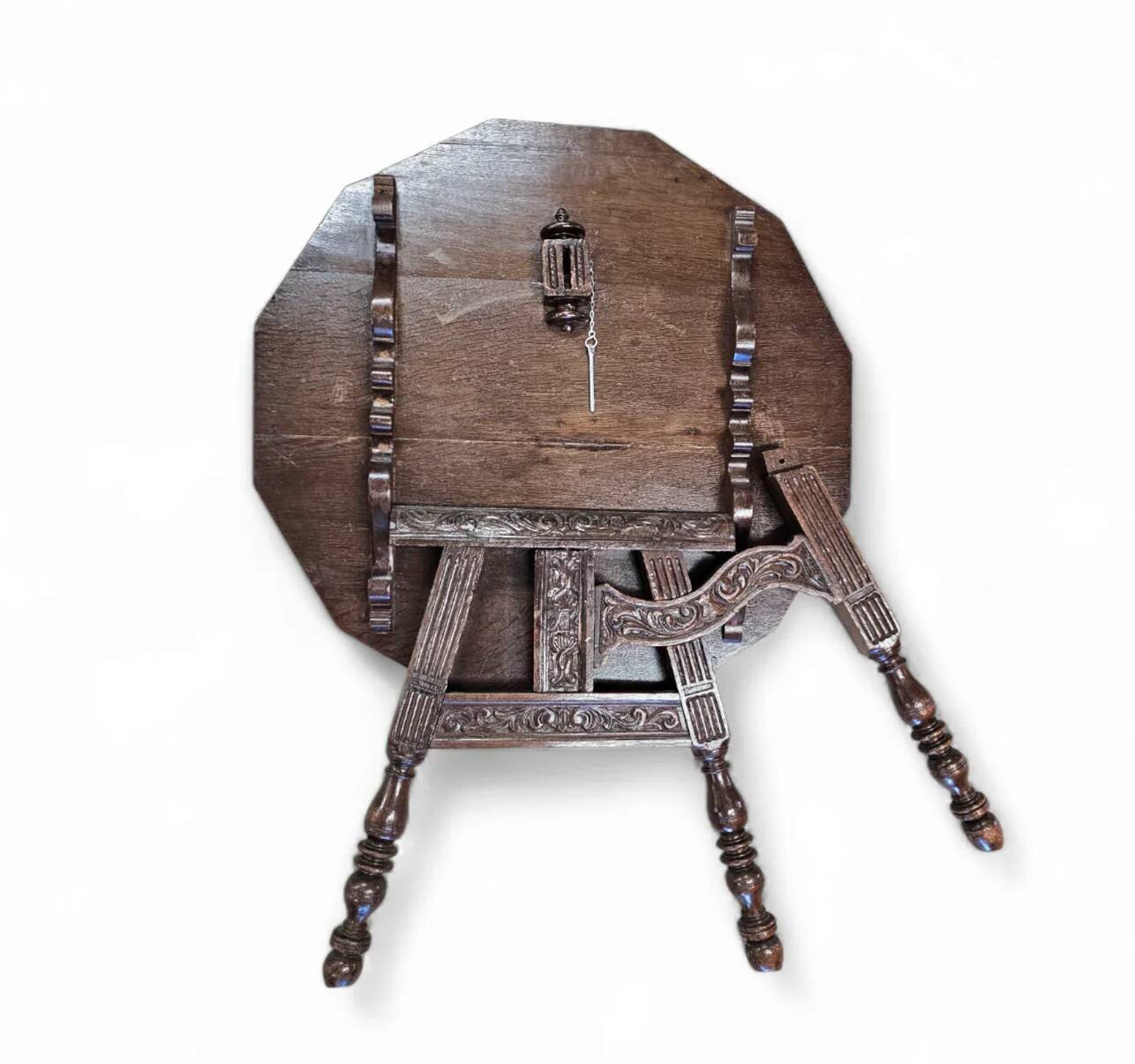 Antique tripot carved folding table / Netherlands / oak / 19th century circa 1880