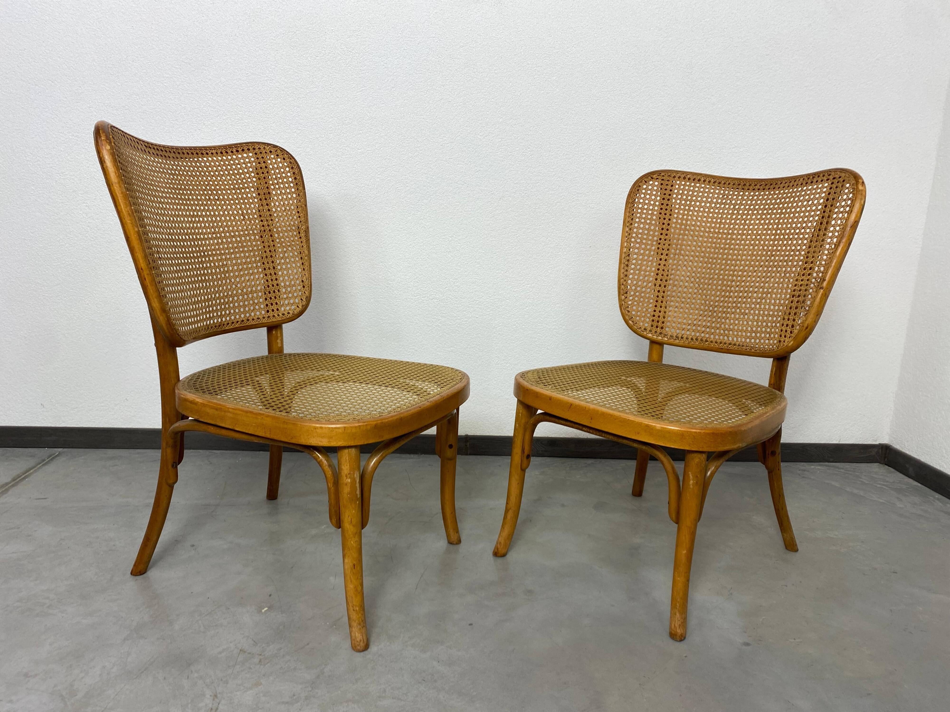 Set of 4 chairs model A821 by Adolf Gustav Schneck for Thonet Mundus
