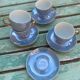 Iridescent blue coffee set