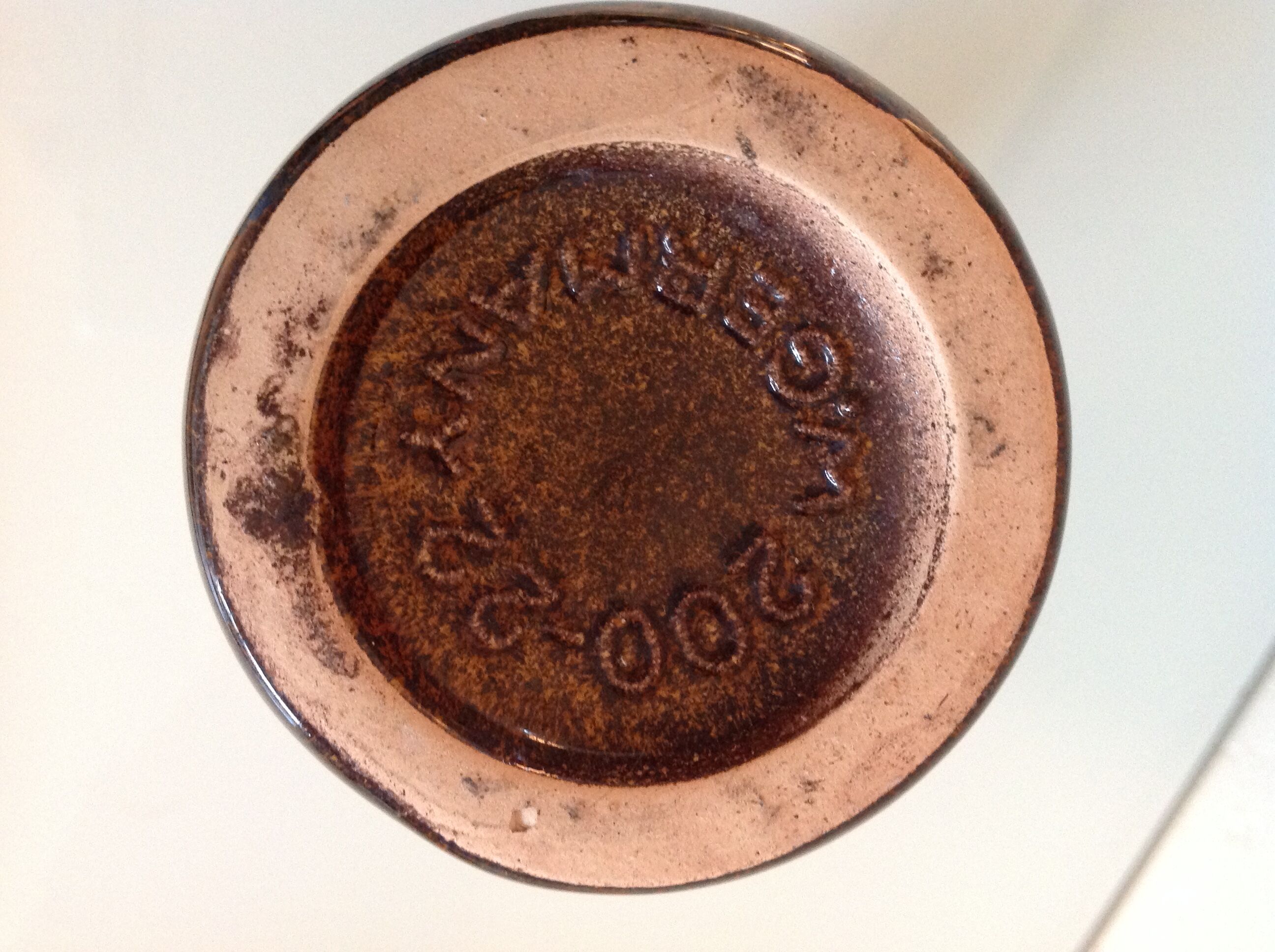 Beige and brown tube vase by Scheurich Ceramic, vintage 60s-70s