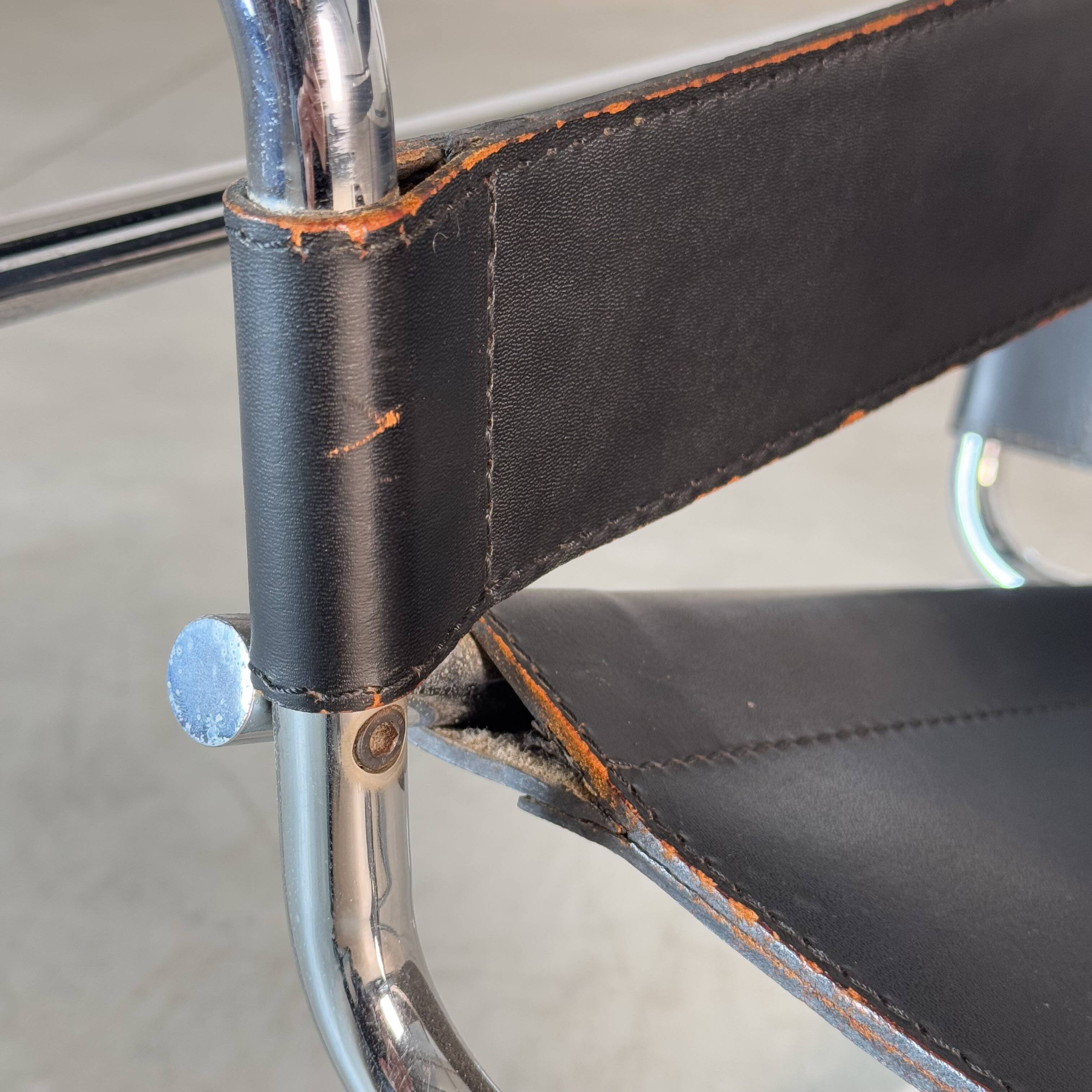 Marcel Breuer Wassily Chair for Gavina, Bauhaus Icon in Leather, 1960s