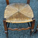 Set of 4 Louis XV straw chairs – solid wood – curved backrest