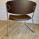 6 chrome sled armchairs Soudexvinyl brown vintage Skaï 70s