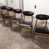 6 Teak chairs with oval back