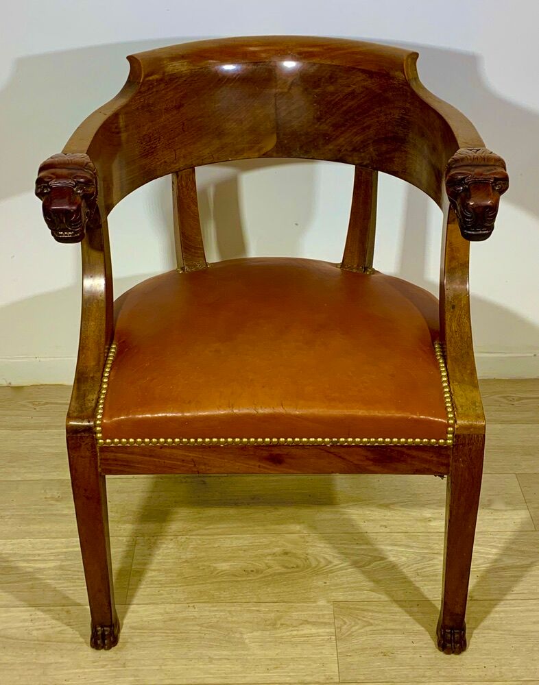 Empire mahogany office chair with gondola back