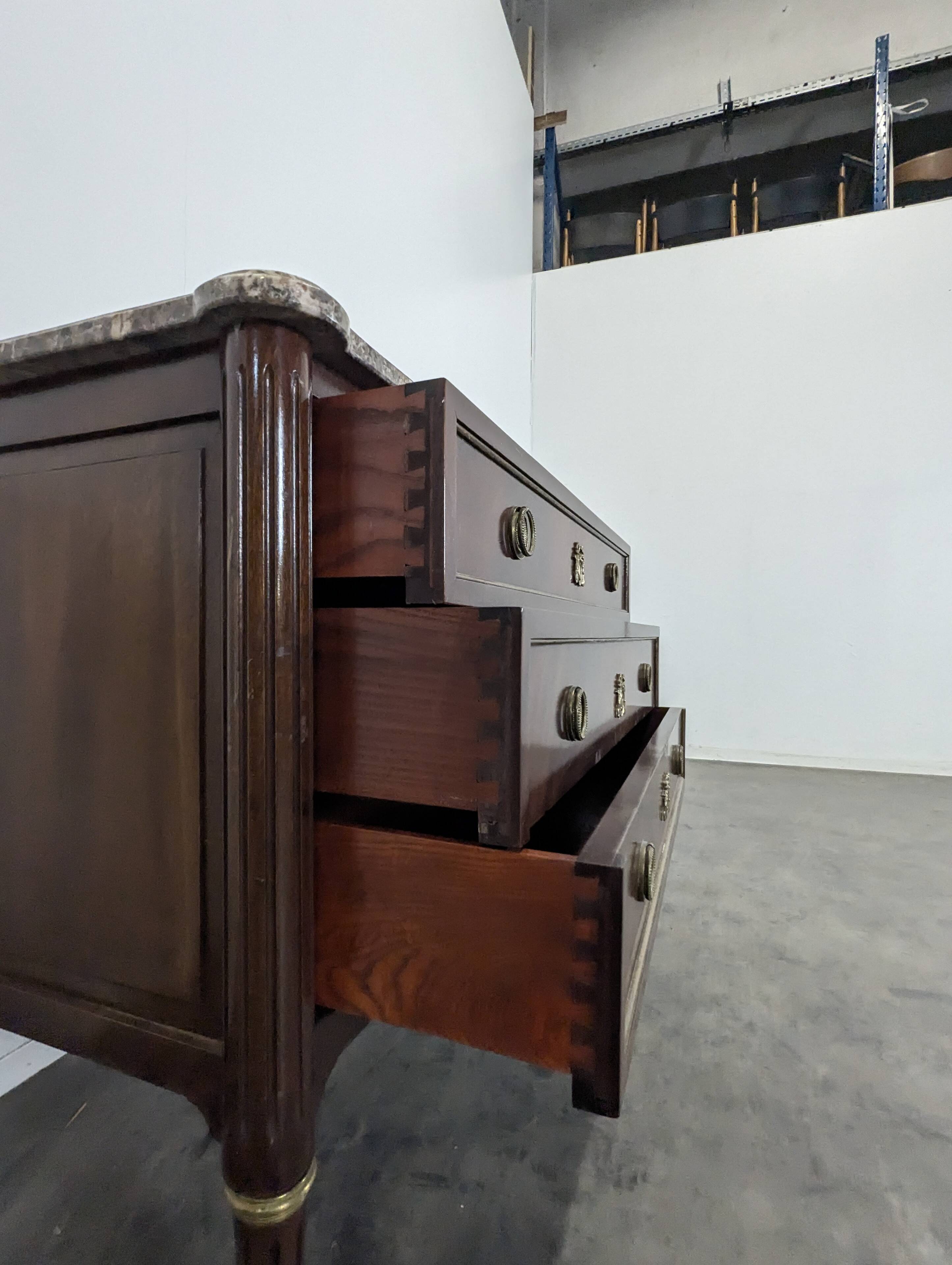 Louis XVI style mahogany chest of drawers
