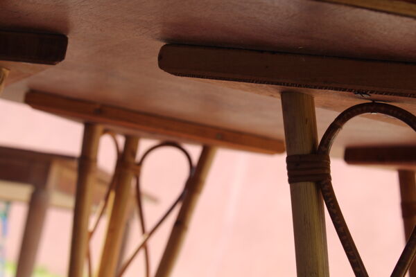 Table ronde rotin