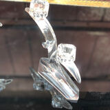Pair of glass candle holders 70s