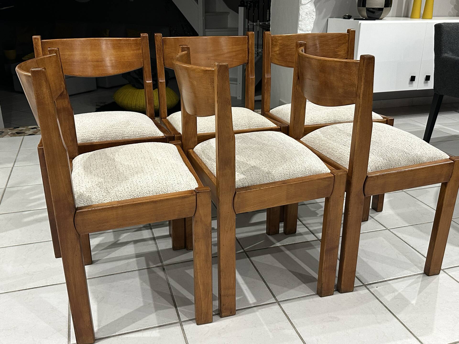 Set of 6 elm chairs from Regain vintage 1980.